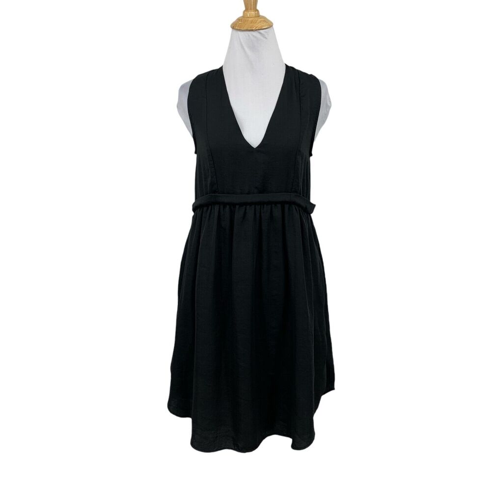 d.RA Dress Womens M Medium Black Alhena Side Seam Pockets V Neck Lined Revolve